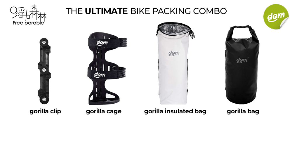 gorilla cage + gorilla clip + gorilla dry bag + gorilla insulated bag