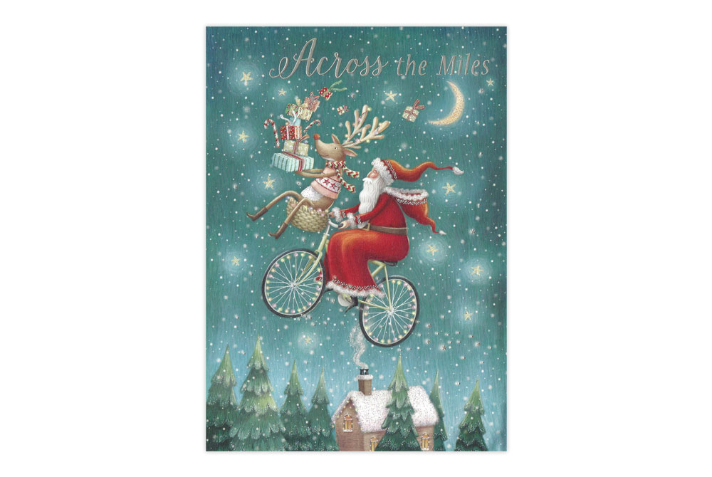 Across the Miles Bicycle Christmas Card