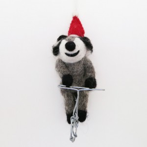 Raccoon on a Bicycle Christmas Tree Decoration