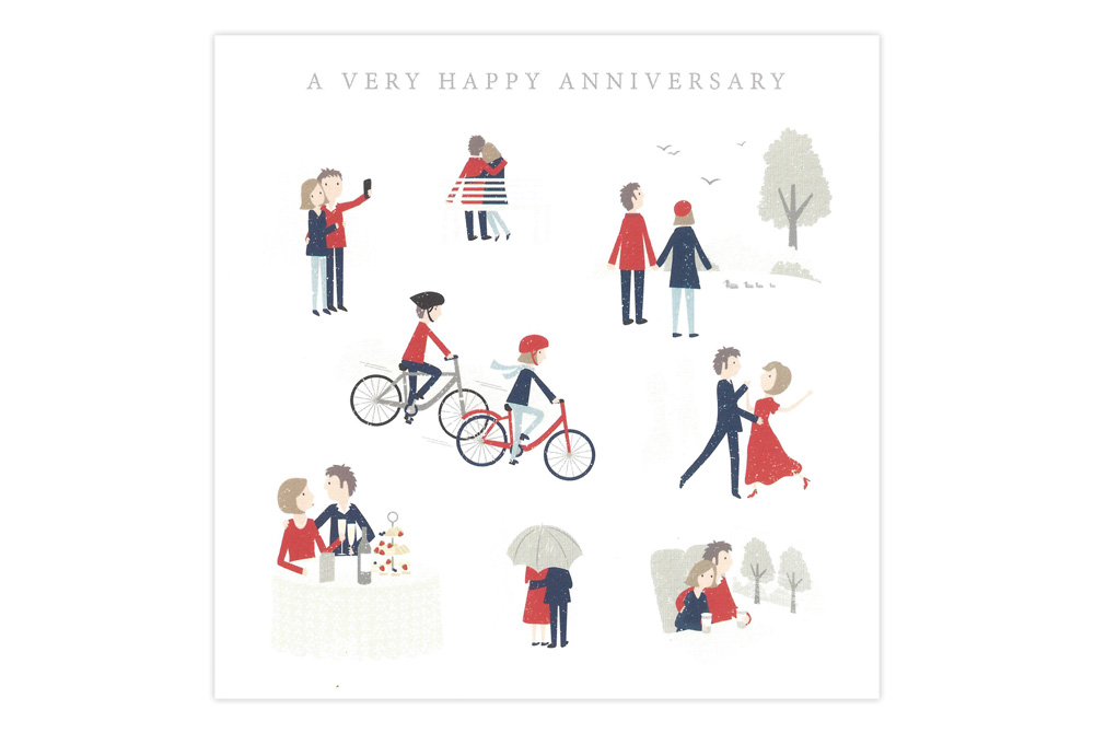 A Very Happy Anniversary Bicycle Greeting Card