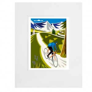 Alpine Descent Cycling Print by Andrew Pavitt – Colour