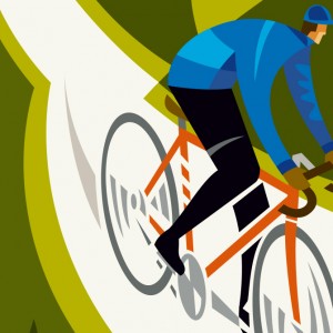 Alpine Descent Cycling Print by Andrew Pavitt – Colour