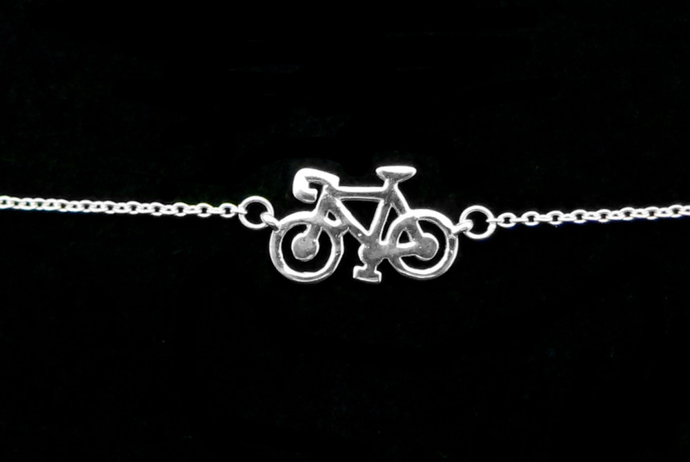 Sterling Silver Racing Bicycle Bracelet