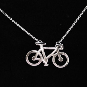 Sterling Silver Racing Bicycle Necklace