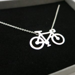 Sterling Silver Racing Bicycle Necklace