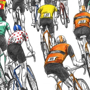 Peloton Racing Cycling Print by David Sparshott