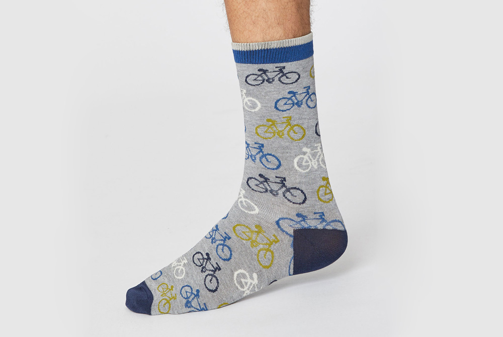 Men's Bamboo Bicycle Socks - In a bag - Grey Marl | CycleMiles