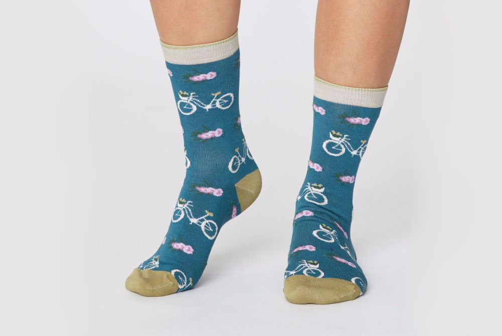 Women’s Bamboo Bicycle Socks – Kingfisher Green