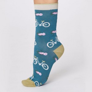 Women’s Bamboo Bicycle Socks – Kingfisher Green