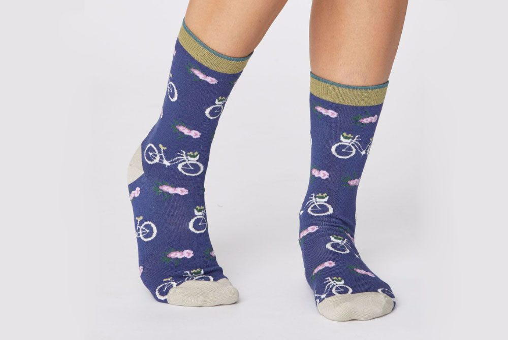 Women’s Bamboo Bicycle Socks – Ocean Blue