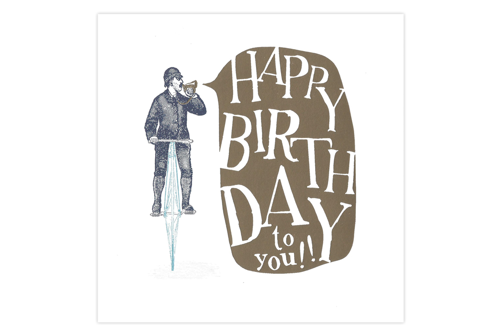 Penny Farthing Bicycle Birthday Card