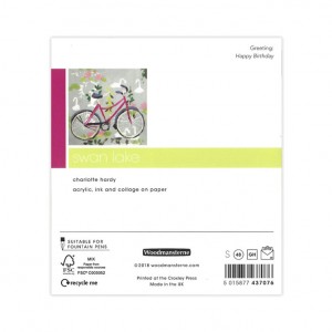 Swan Lake Bicycle Birthday Card