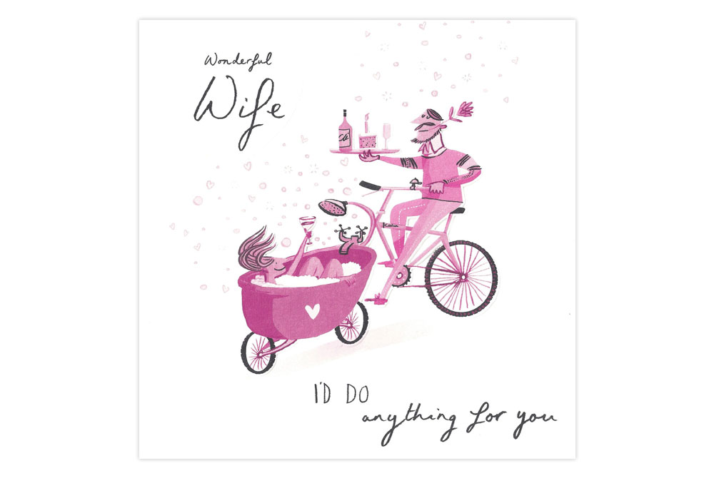 Wonderful Wife Bicycle Birthday Card