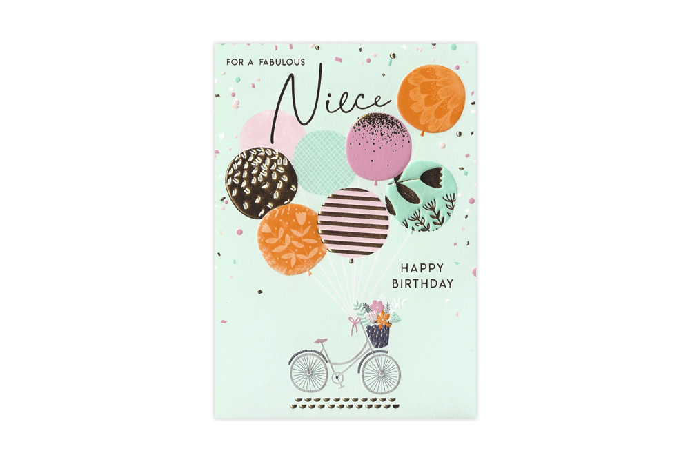 For A Fabulous Niece Bicycle Birthday Card