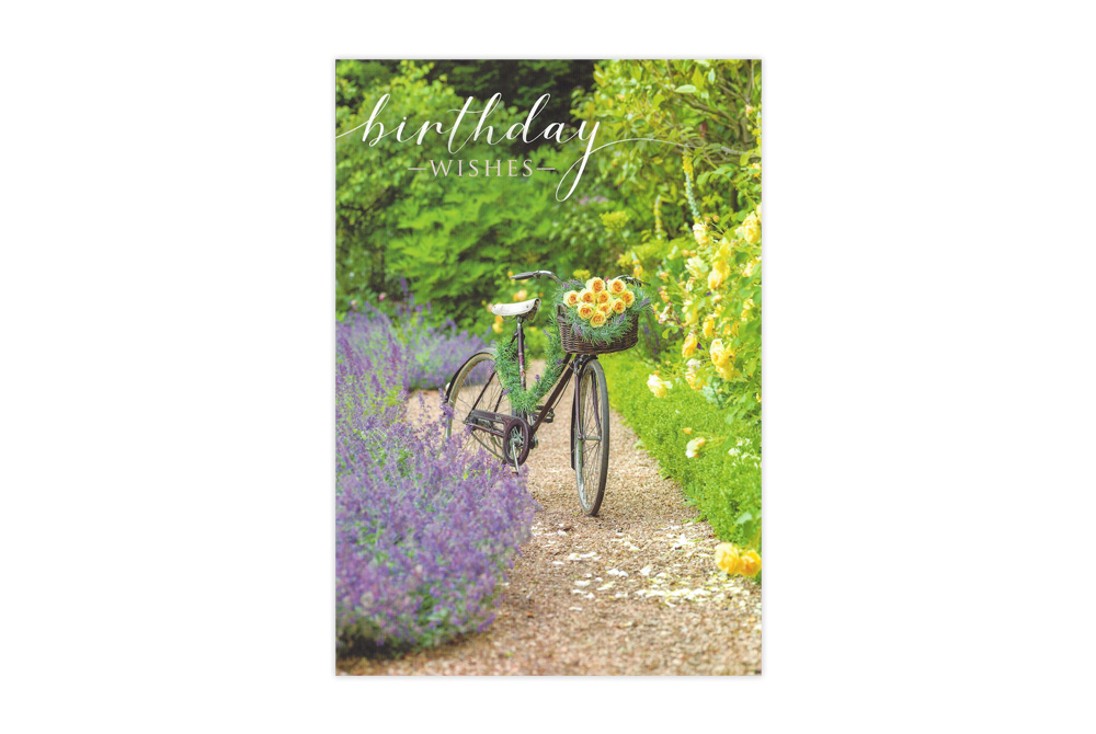 Posies and Petals Bicycle Birthday Card