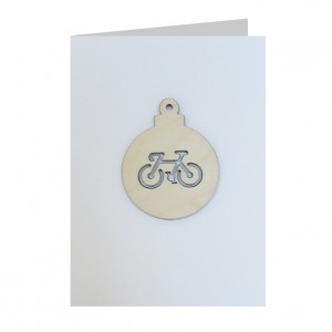 Bauble Bicycle Decoration Christmas Card