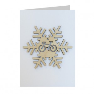 Snowflake Bicycle Decoration Christmas Card