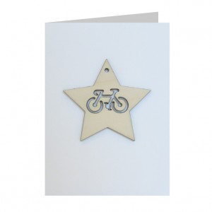Star Bicycle Decoration Christmas Card