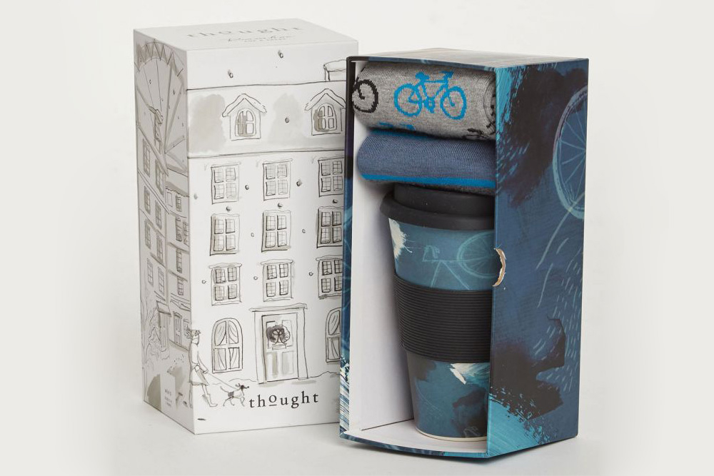 Cycler Bamboo Cup and Bicycle Socks Gift Box