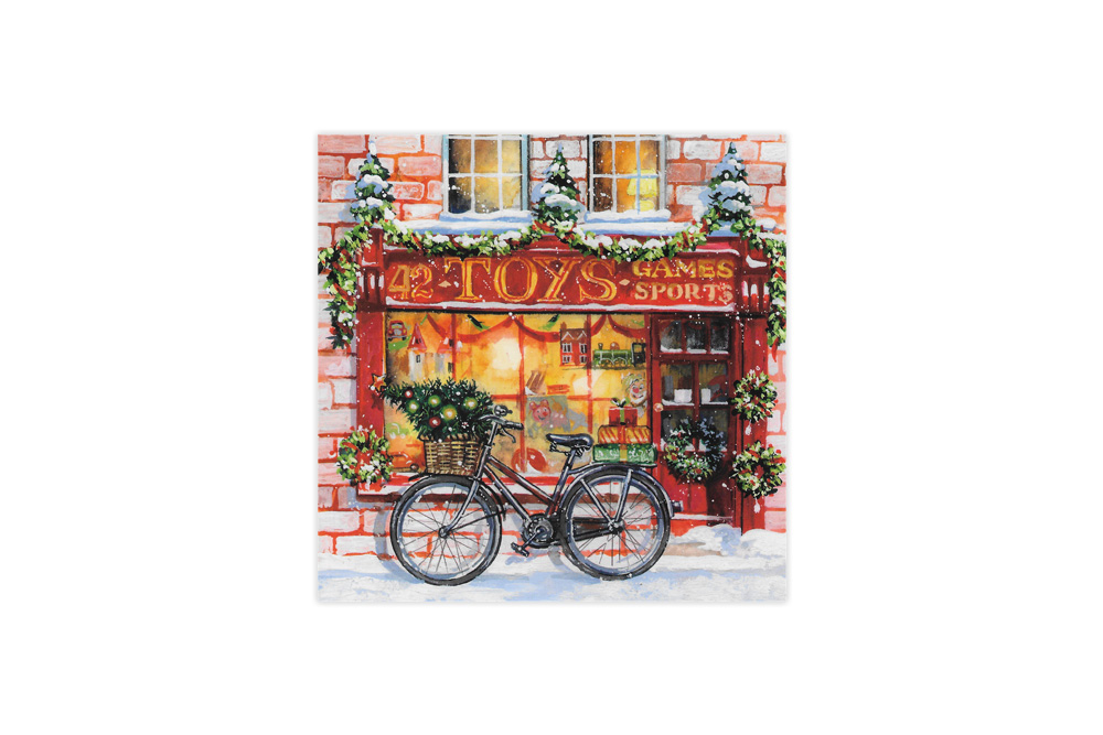 Christmas Shopping Bicycle Christmas Cards x 8