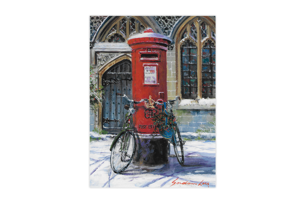 Post Box and Bicycles Charity Christmas Cards x 8