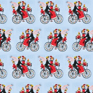 Christmas Bicycle Ride Wrapping Paper