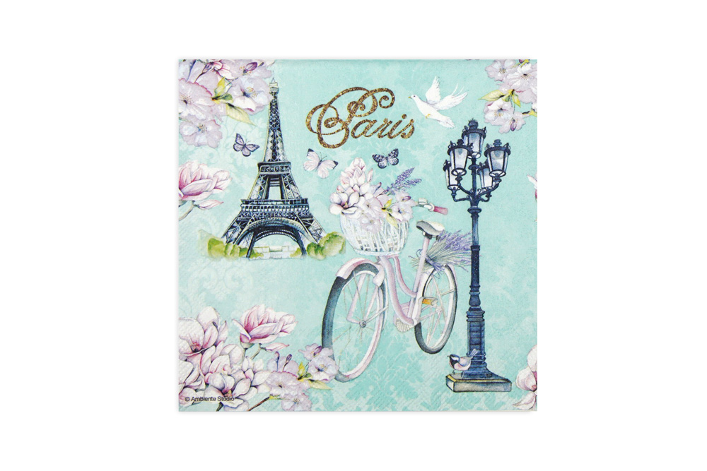 Paris Flowers Bicycle Napkins