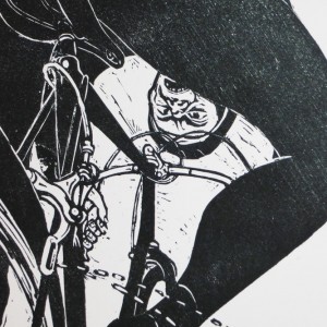 A bloke’s bike’s brake block broke Cycling Print by Alan Burton