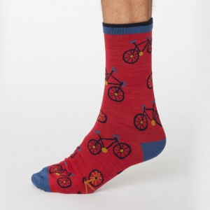 Men’s Bamboo Racing Bicycle Socks – Red