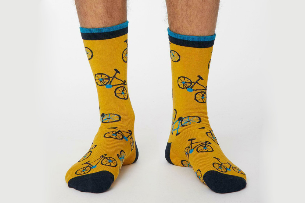 Men’s Bamboo Racing Bicycle Socks – Mustard
