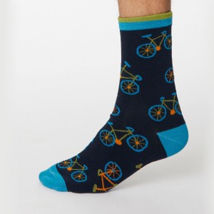 Men’s Bamboo Racing Bicycle Socks – Navy