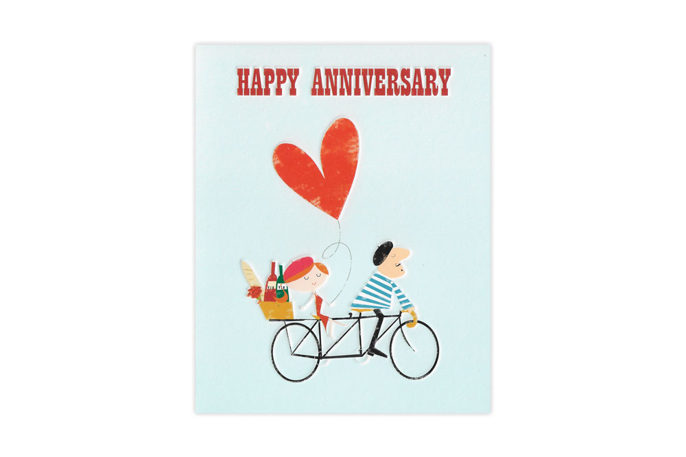 Tandem Love Bicycle Anniversary Card