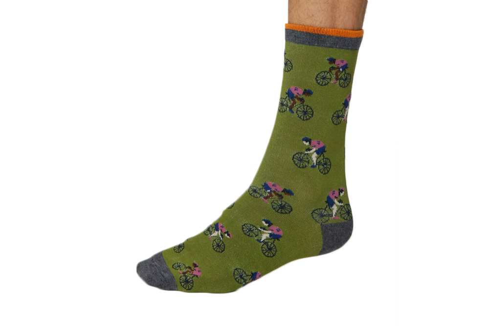Men’s Racing Bicycle Socks – Olive Green