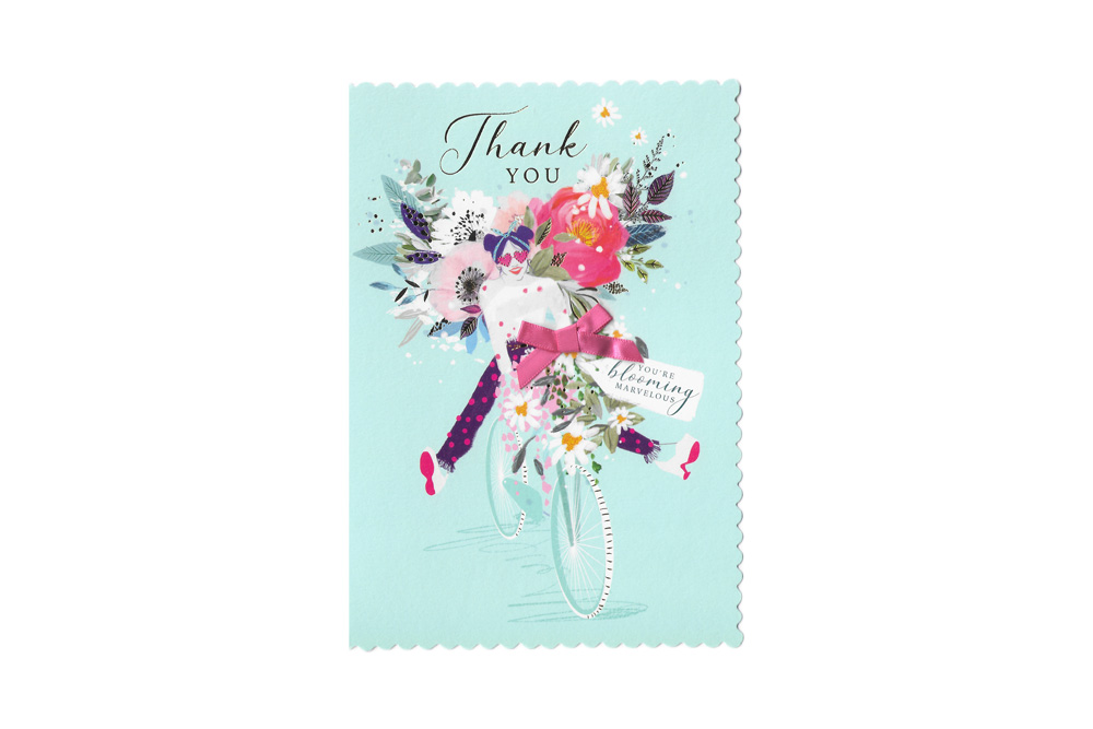 Flower Power Bicycle Thank you Card