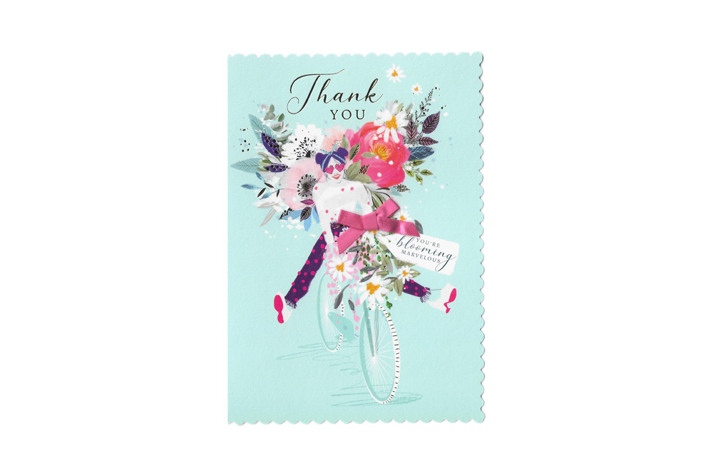 Flower Power Bicycle Thank you Card