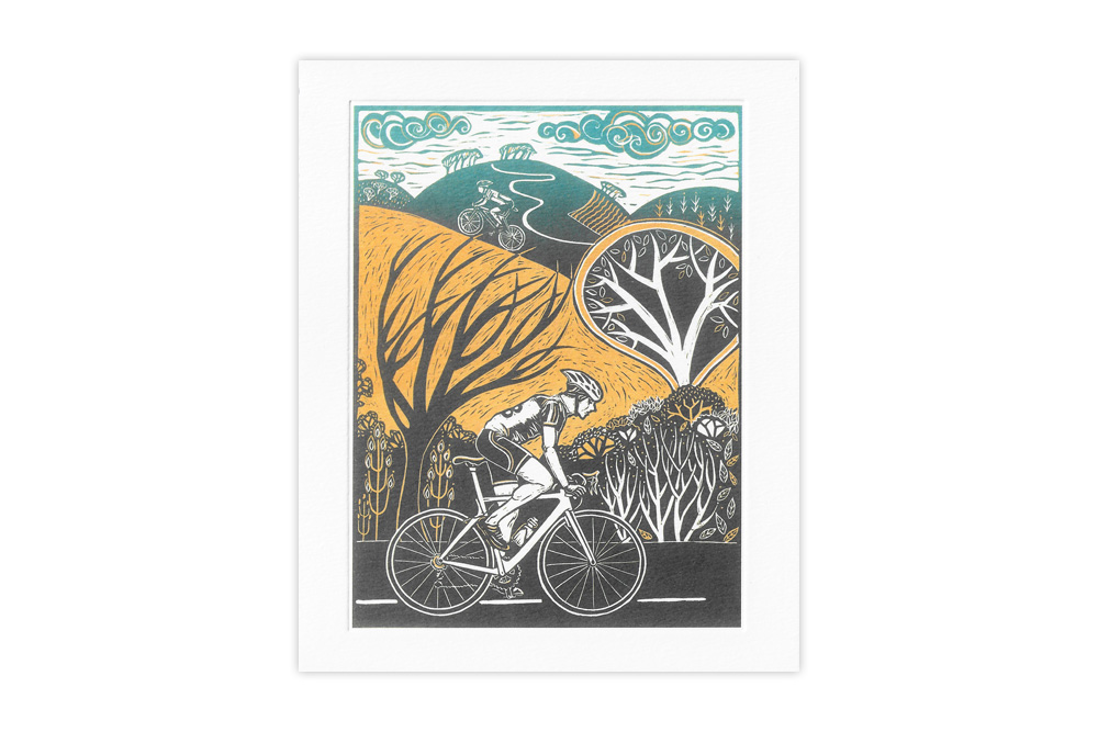 All the way up Bicycle Greeting Card by Diana Croft