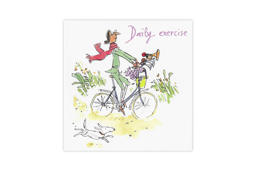 Quentin Blake Daily Exercise Bicycle Greeting Card