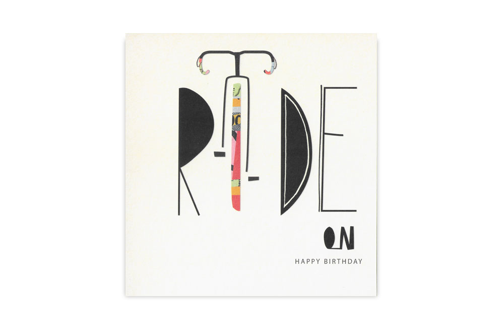 Ride On Racing Bicycle Birthday Card