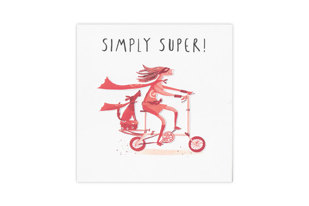 Simply Super Mummy Bicycle Birthday Card