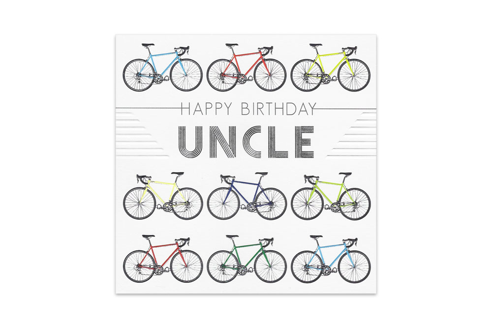 Uncle Racing Bicycle Birthday Card