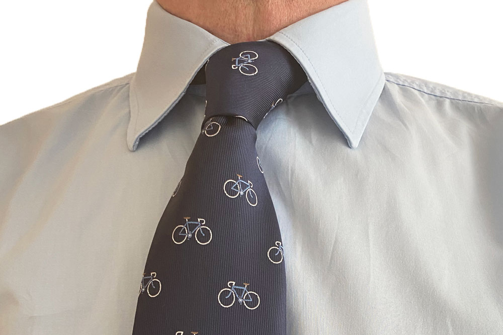 Racing Bicycle Blue Club Tie – Silver / Blue