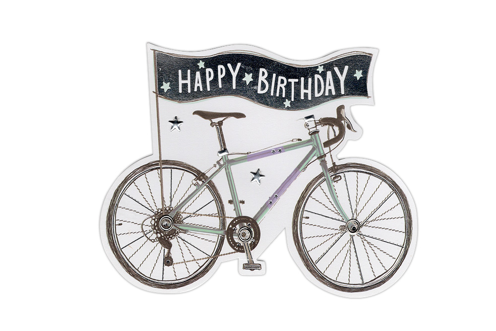 Pop-out Racing Bicycle Birthday Card