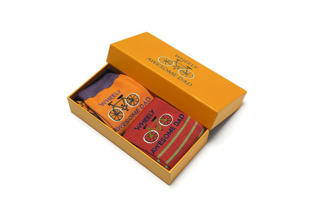 Wheely Awesome Dad Bicycle Socks in a Box – 2 pairs