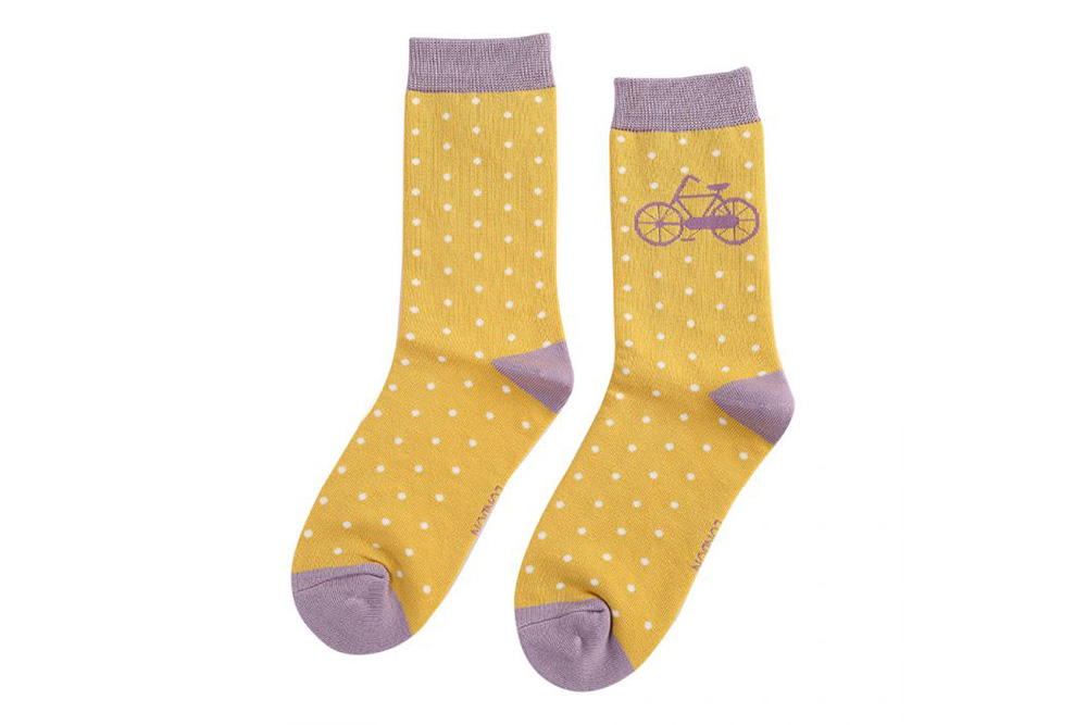 Women’s Vintage Bicycle Socks – Soft Yellow