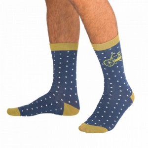 Men’s Vintage Bicycle Socks – Blue