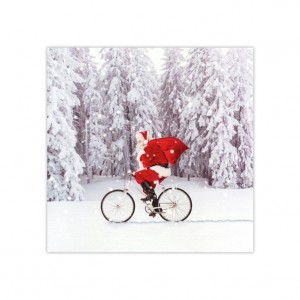 Cycling Santa Bicycle Christmas Charity Cards x 8