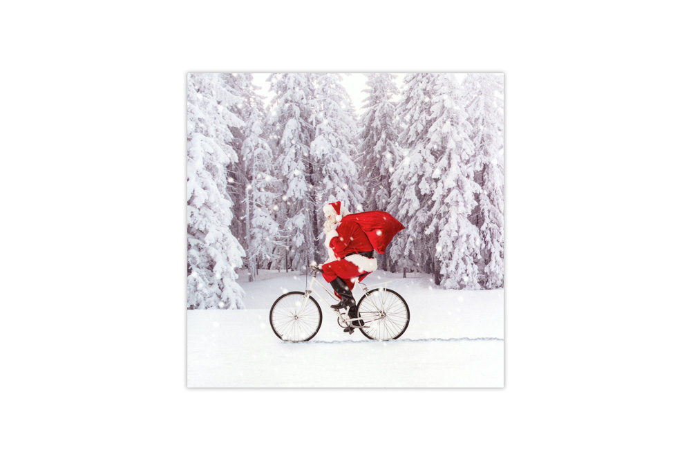 Cycling Santa Bicycle Christmas Charity Cards x 8