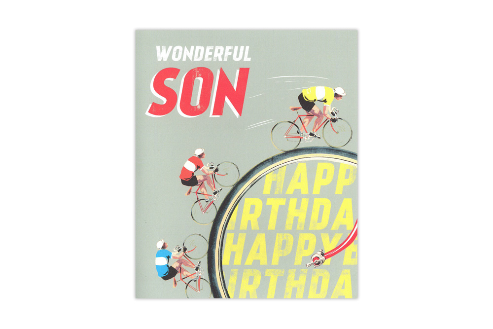 Wonderful Son Bicycle Birthday Card
