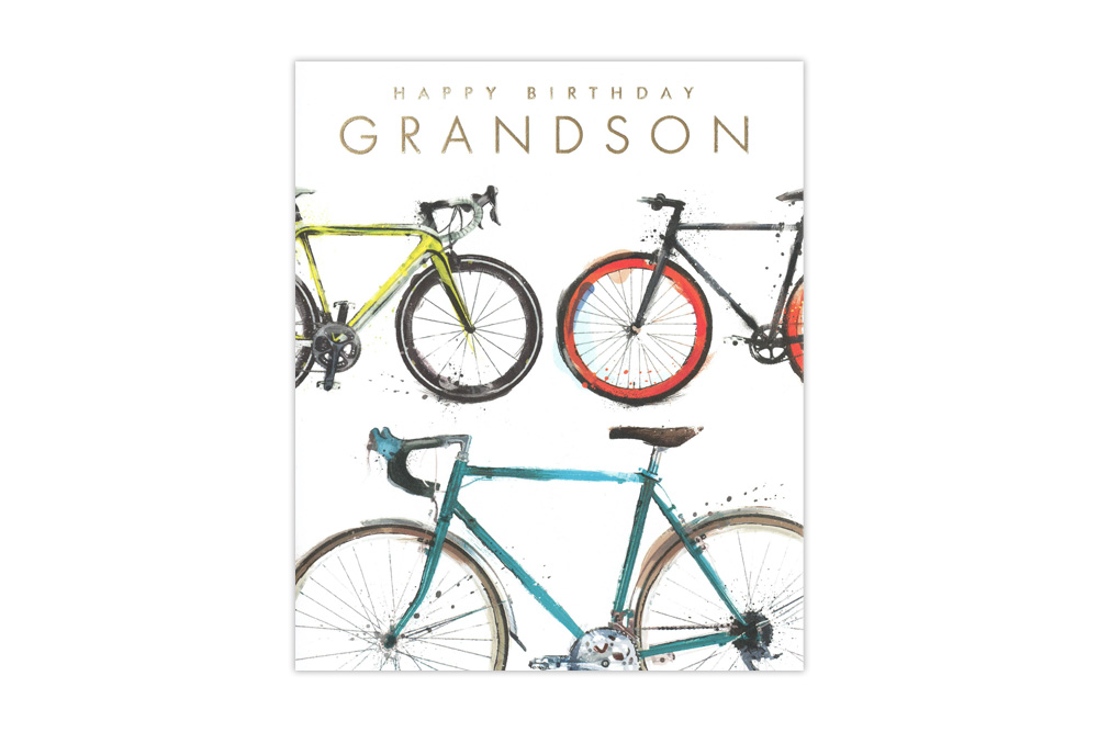 Grandson Bicycle Birthday Card