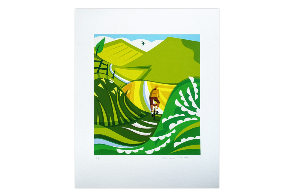 Lost Lanes North Cycling Print by Andrew Pavitt